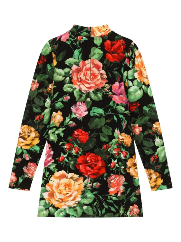 Dolce Gabbana Kids Abito a Fiori Nero FARFETCH IT