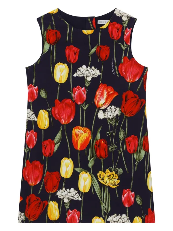 Dolce & Gabbana Kids プリント ワンピース | ブルー | FARFETCH JP
