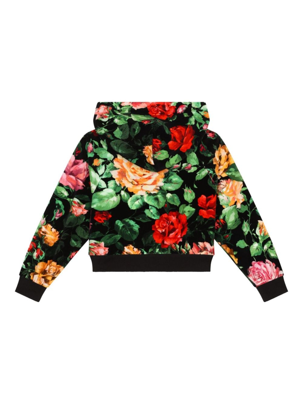 Shop Dolce & Gabbana Rose Print Hoodie In Black