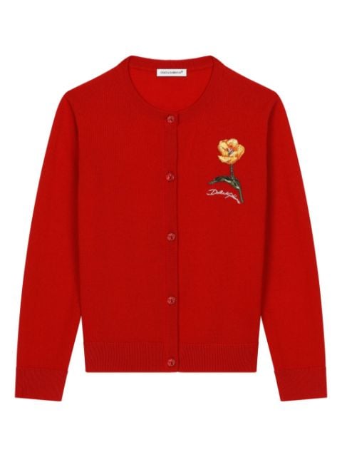 Dolce & Gabbana Kids cárdigan tejido con logo