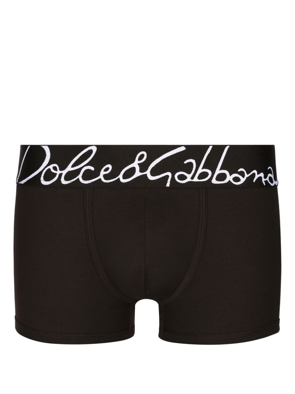 Dolce & Gabbana Logo-waistband Low-rise Boxers In Brown
