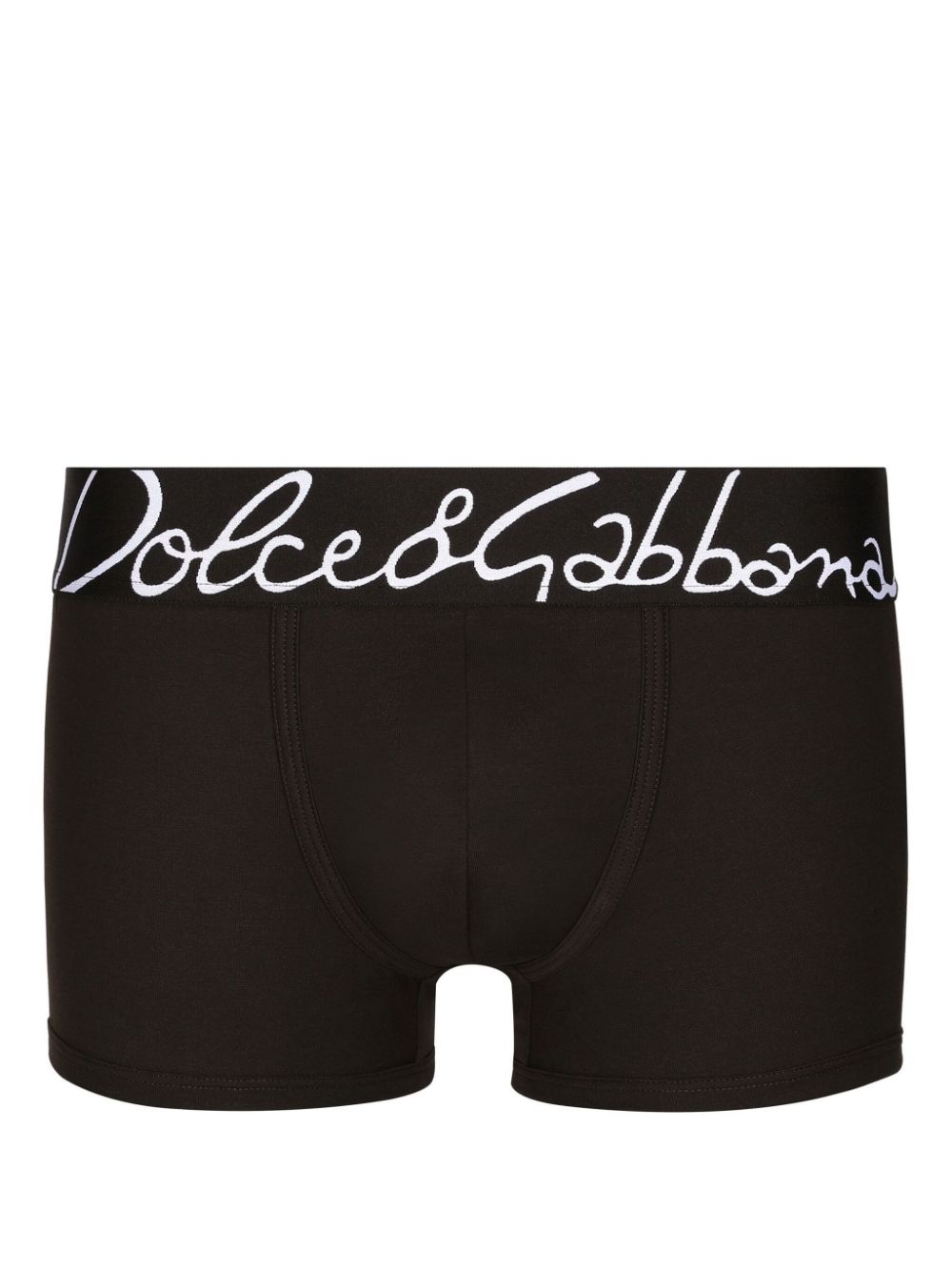 Dolce & Gabbana Boxer con banda logo - Marrone