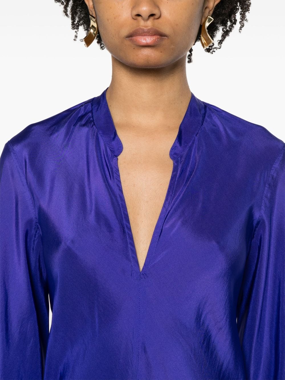 Shop Forte Forte Flared Silk Kaftan In Blue