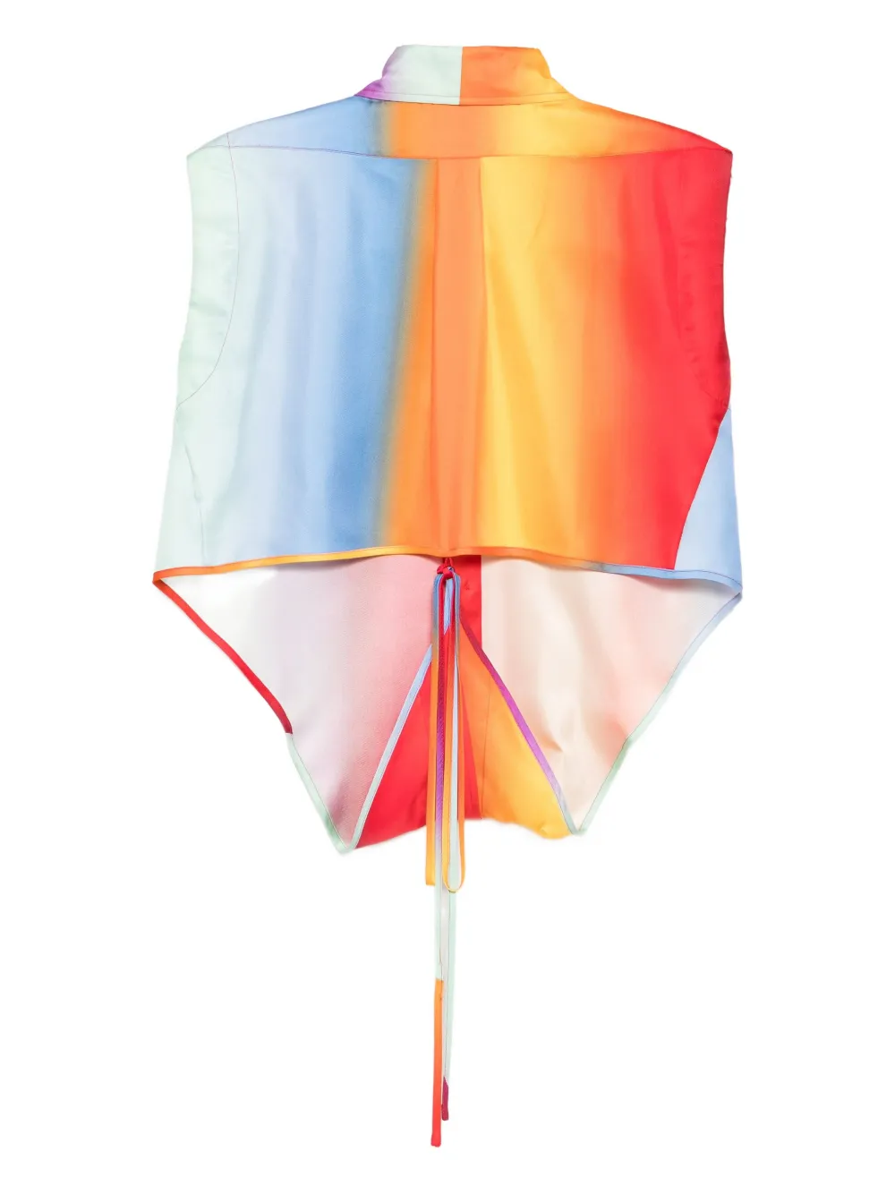 Monse rainbow blur sleeveless wrap shirt Beige