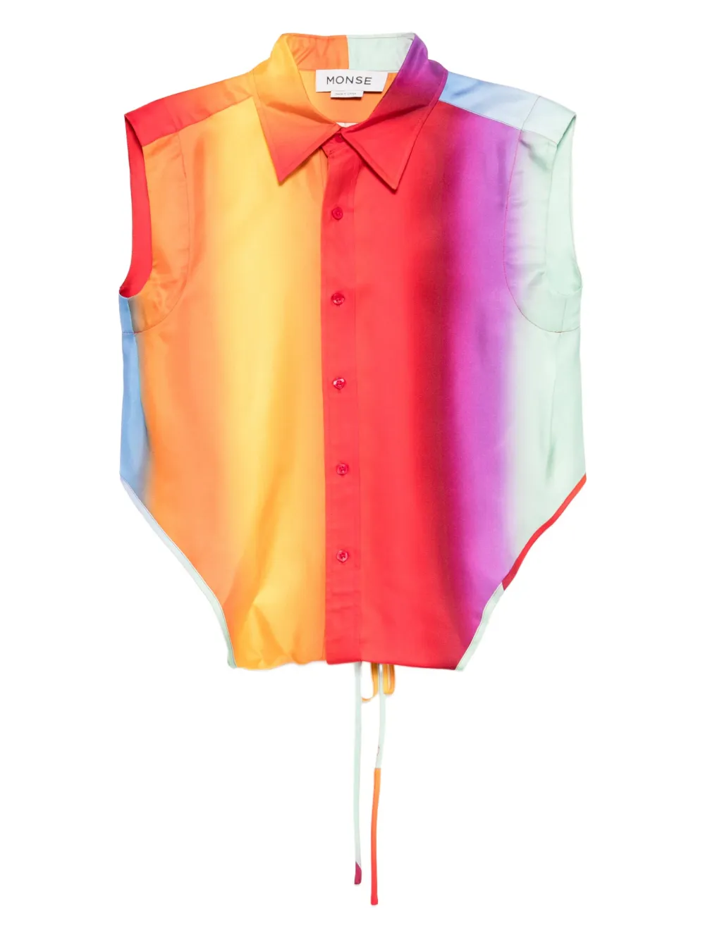 Monse rainbow blur sleeveless wrap shirt Beige