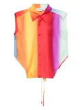 Monse rainbow blur sleeveless wrap shirt - Neutrals
