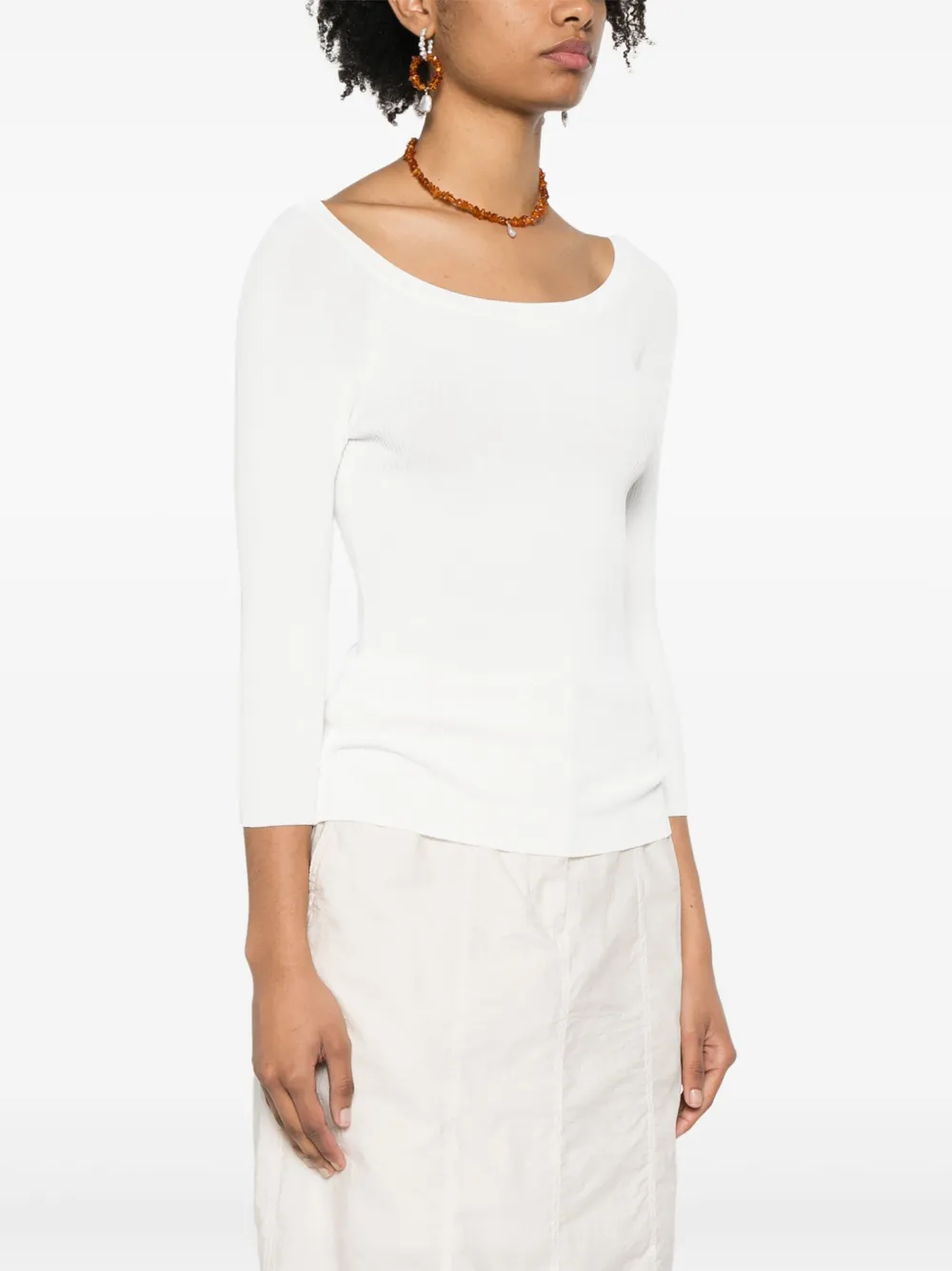 Max Mara Geribbelde trui Wit