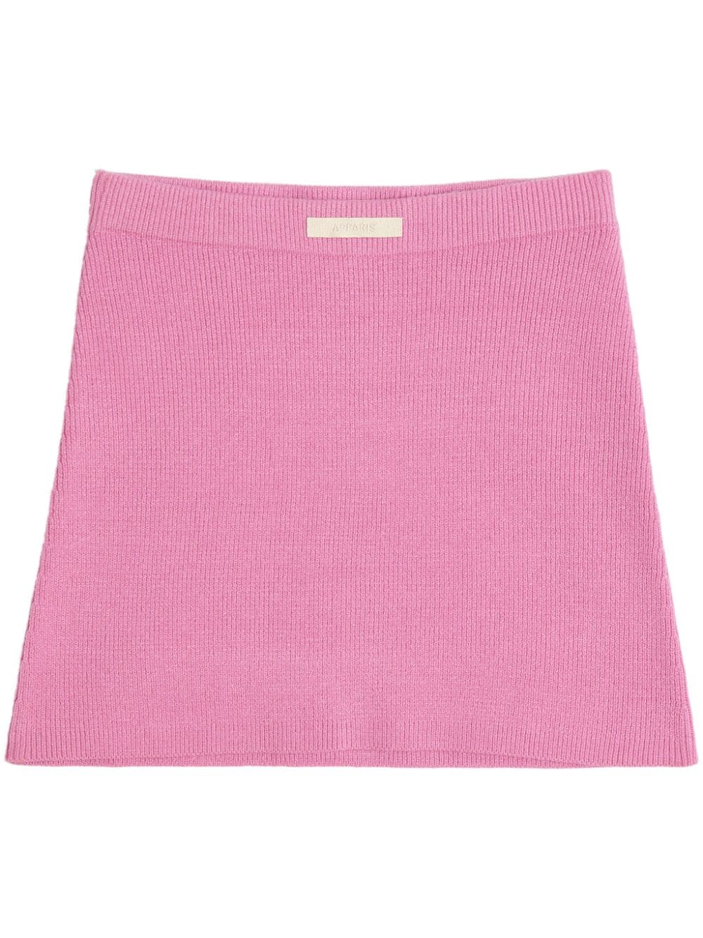 Apparis Logo-patch Knit Mini Skirt In 粉色