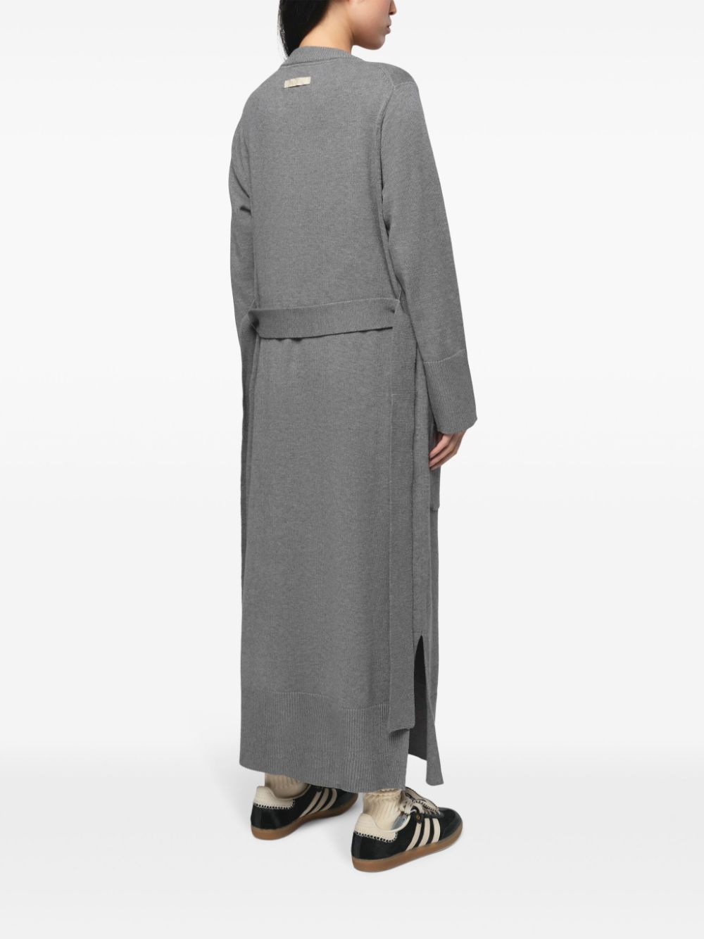 Shop Apparis Mélange-effect Belted Cardi-coat In 灰色