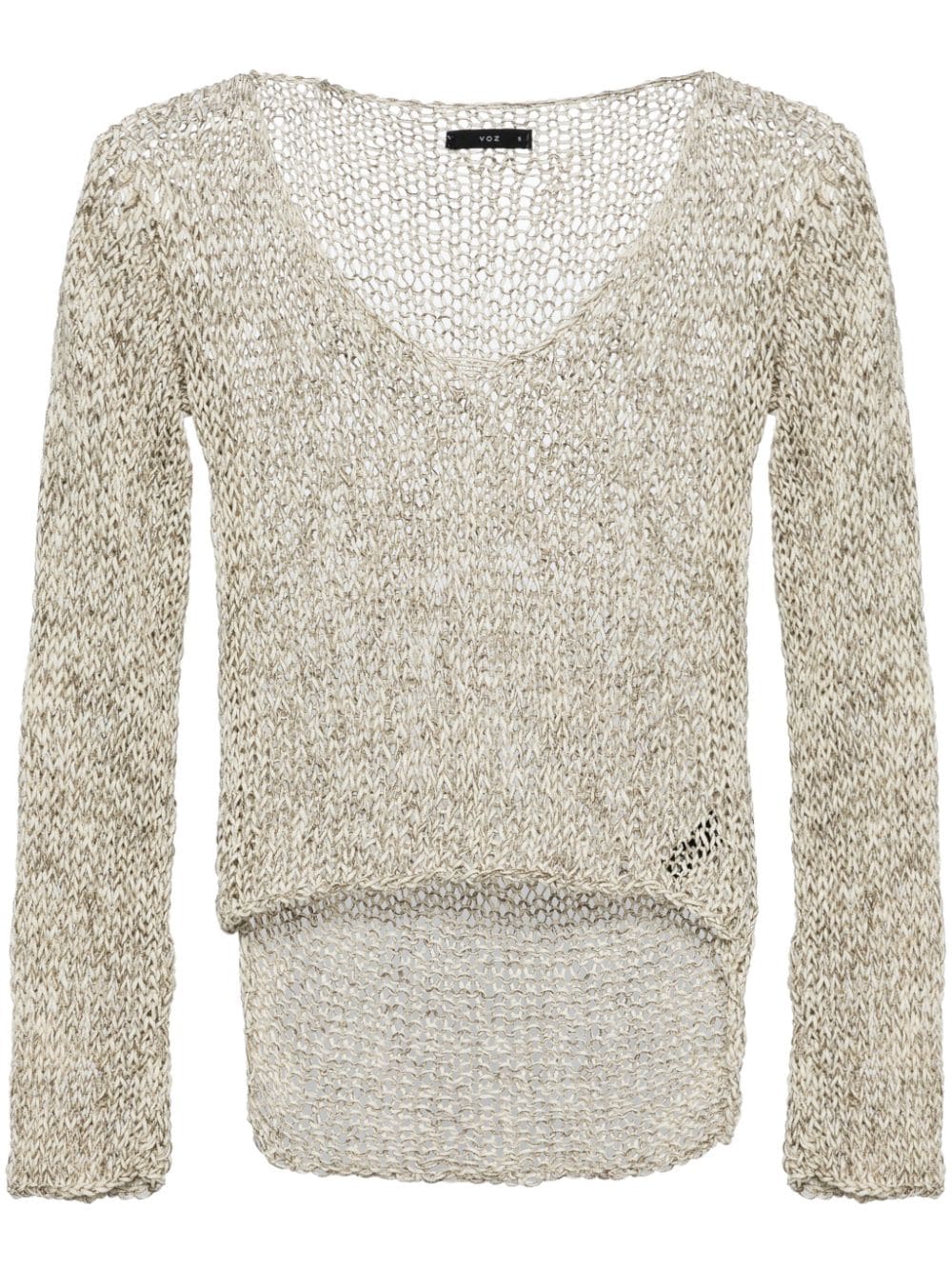 VOZ marl-knit high-low top Beige