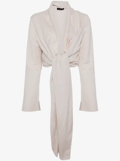 VOZ tie-fastening cropped cardigan