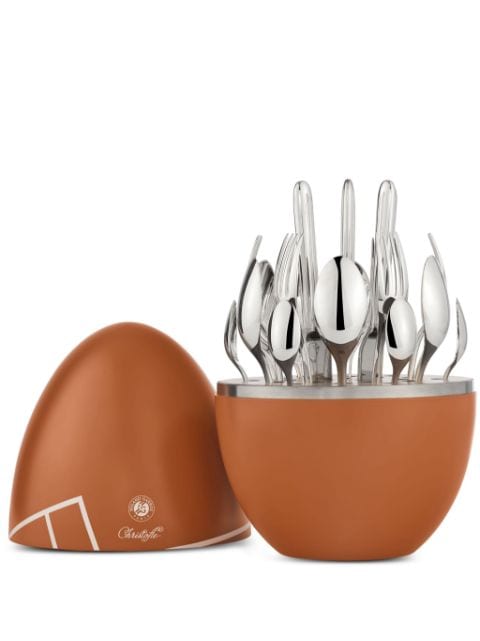Christofle Mood Roland-Garros flatware set with chest (6-person setting)