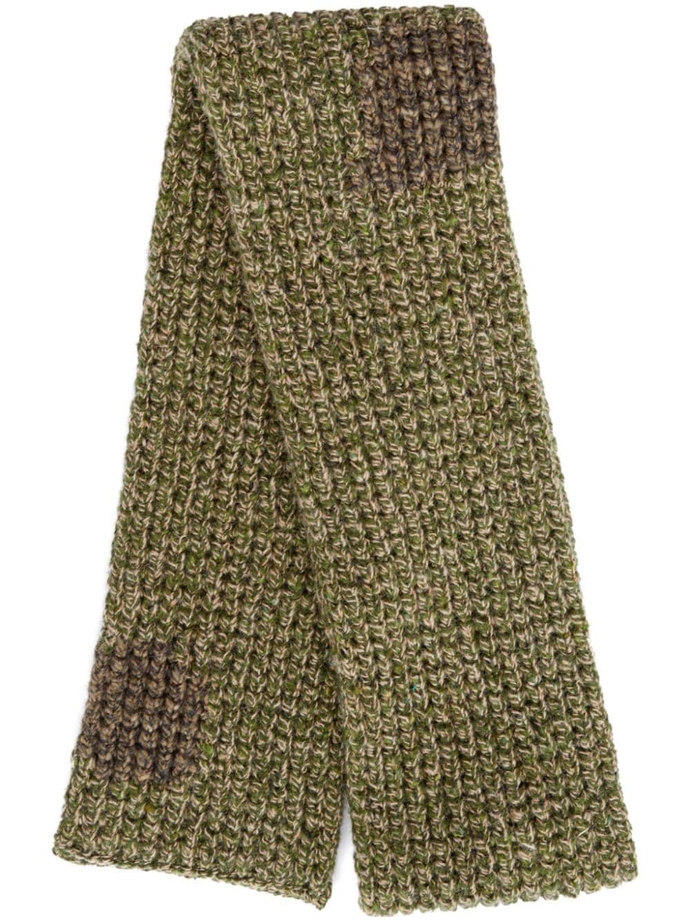 Maison Margiela Chunky-knit Wool-blend Scarf In Green
