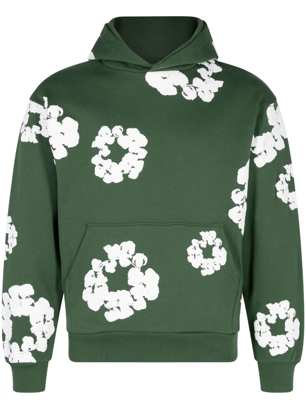 Cotton Wreath-print hoodie