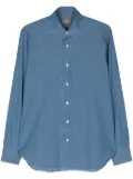 Barba classic-collar chambray shirt - Blue