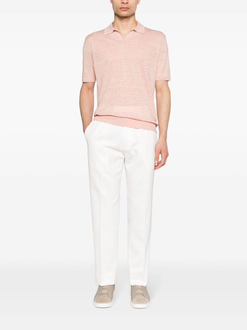 Shop Altea Split-neck Polo Shirt In Pink