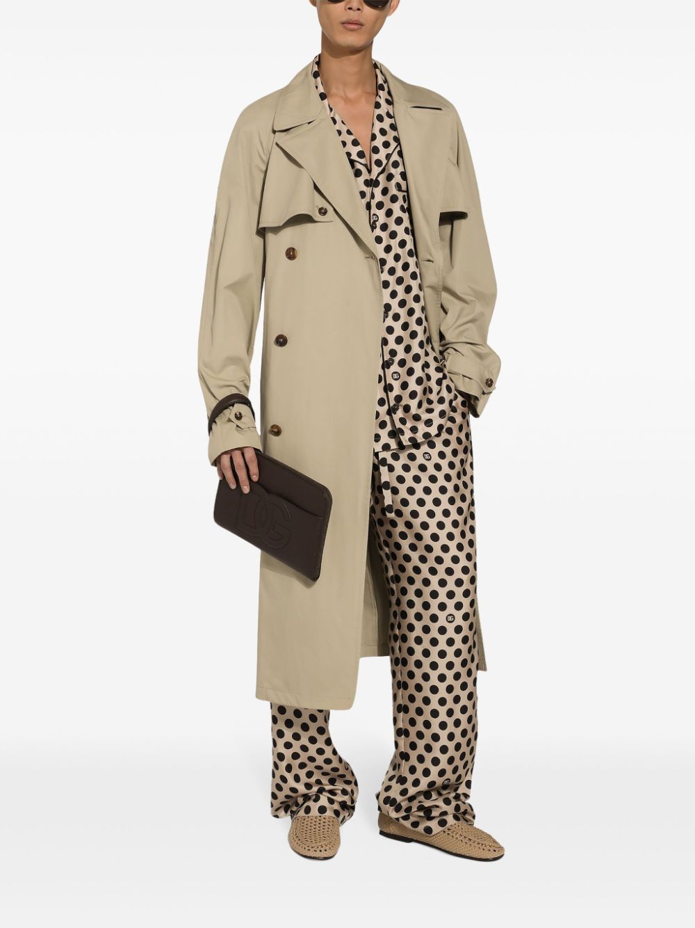 Dolce & Gabbana Trenchcoat met dubbele rij knopen Beige