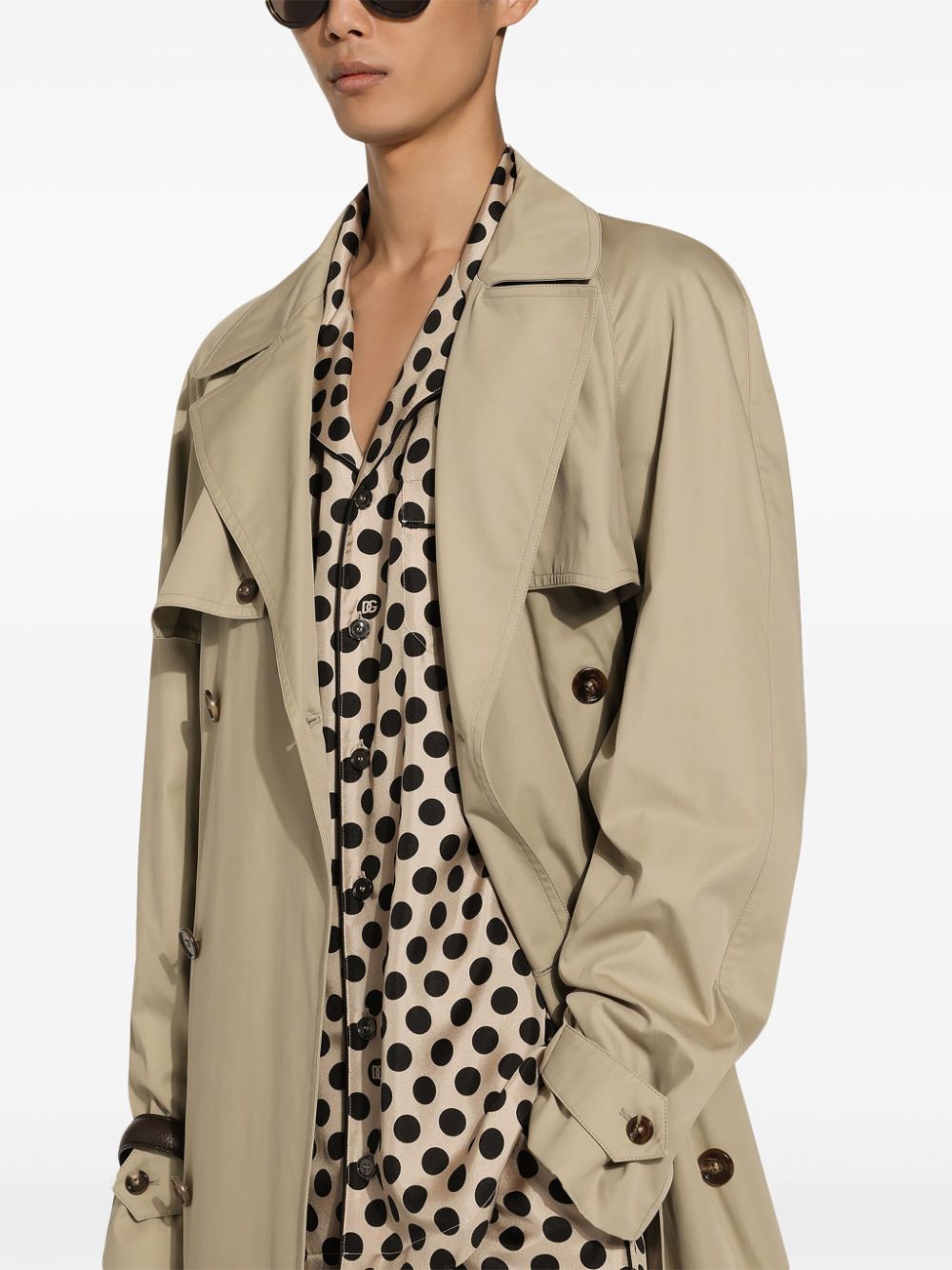 Dolce & Gabbana Trenchcoat met dubbele rij knopen Beige