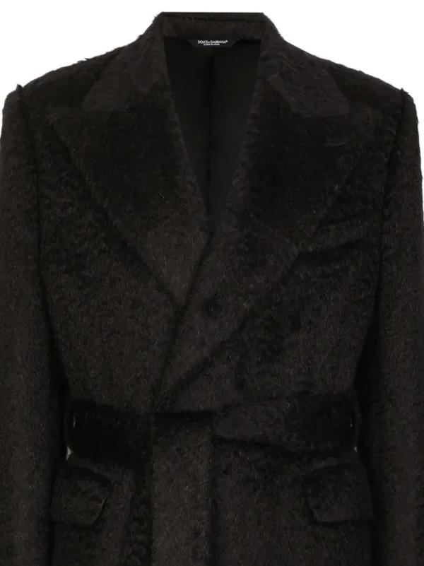 ■DOLCE&GABBANA■ブラッシュド加工 フェルトコート Dolce & Gabbana フェルトコート | ブラック | FARFETCH JP