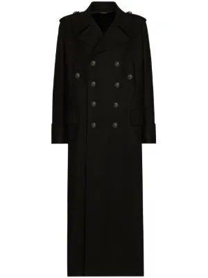 Dolce & Gabbana Double Breasted Buttoned Coat | Black | FARFETCH