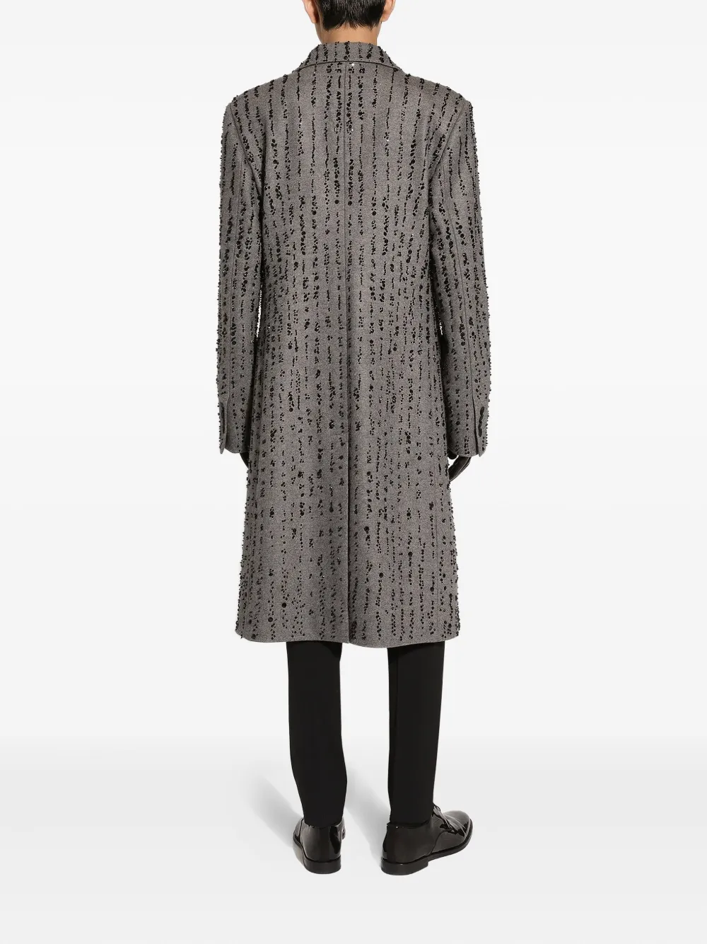 Dolce & Gabbana Verfraaide jas met dubbele rij knopen Grijs