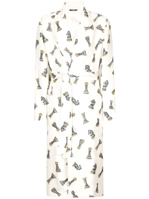 Dolce & Gabbana graphic-print silk bathrobe