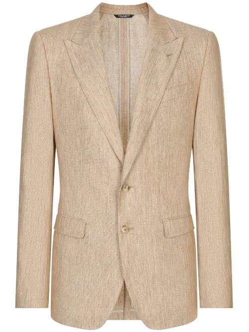 Blazer en lin à simple boutonnage - Dolce & Gabbana - Modalova