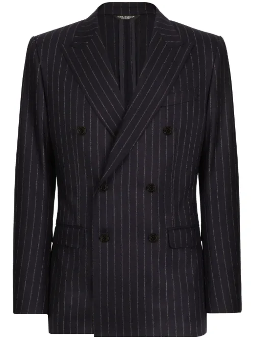 Veste croisée à fines rayures - Dolce & Gabbana - Modalova