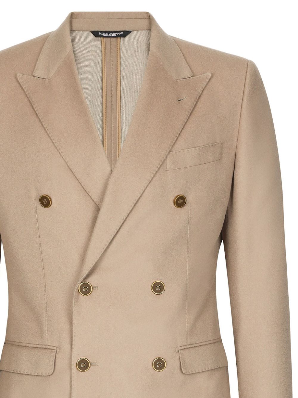 Dolce & Gabbana Jack met dubbele rij knopen en puntige revers - Beige