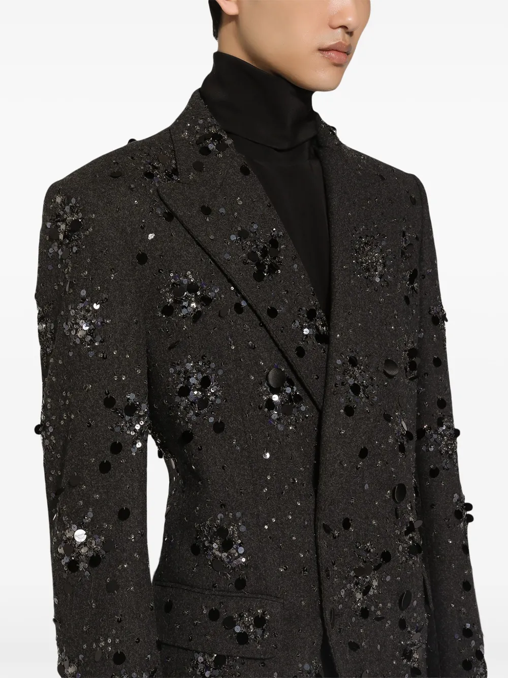Dolce & Gabbana Blazer verfraaid met pailletten Zwart