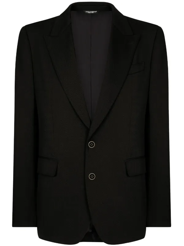 Dolce & Gabbana Peak Lapel single-breasted Jacket | Black | FARFETCH