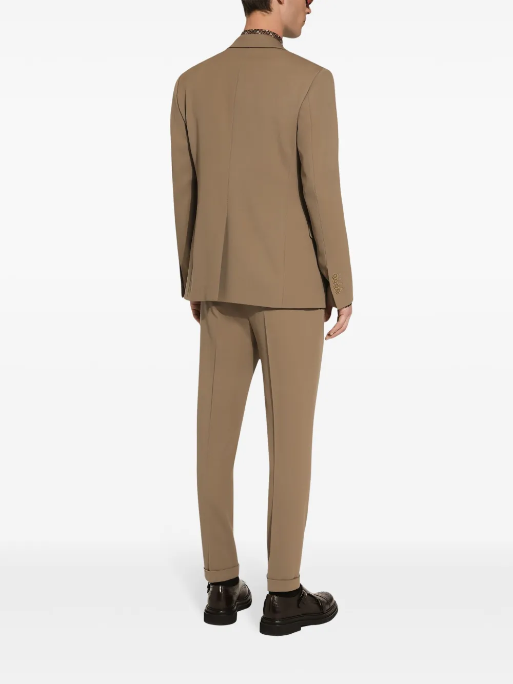 Dolce & Gabbana Jack met dubbele rij knopen en puntige revers Bruin