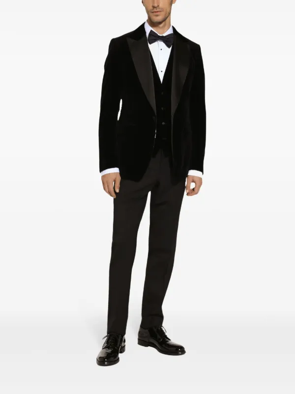 Dolce & Gabbana single-breasted Velvet Blazer | Black