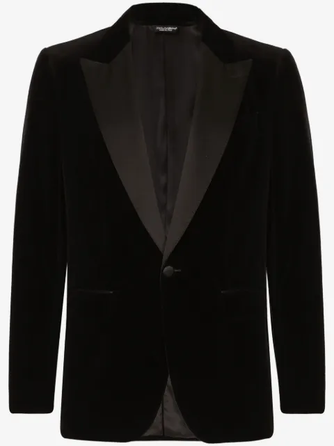 Dolce & Gabbana single-breasted velvet blazer