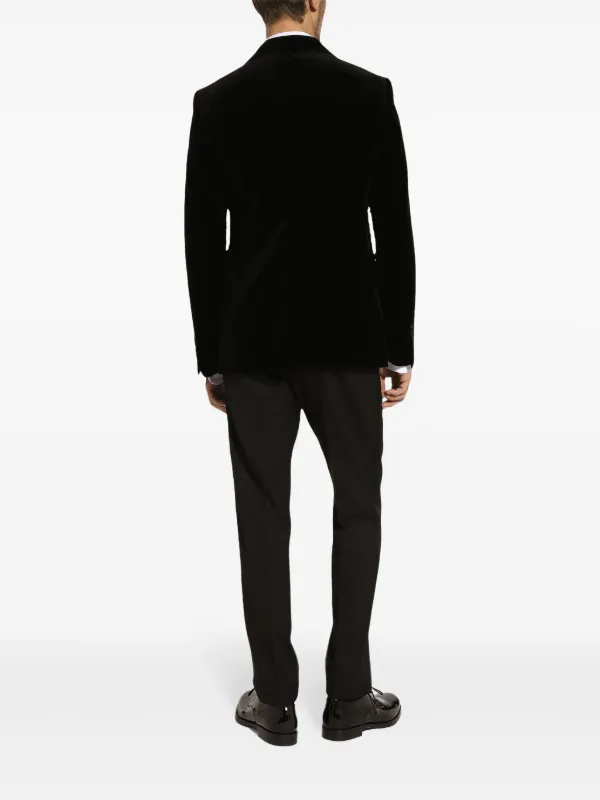 Dolce & Gabbana single-breasted Velvet Blazer | Black | FARFETCH