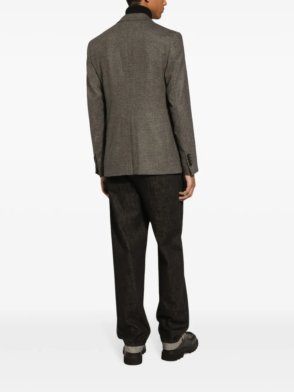 Dolce & Gabbana Jack met enkele rij knopen en gekerfde revers Grijs