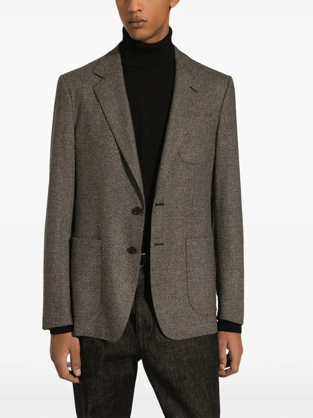 Dolce & Gabbana Jack met enkele rij knopen en gekerfde revers Grijs