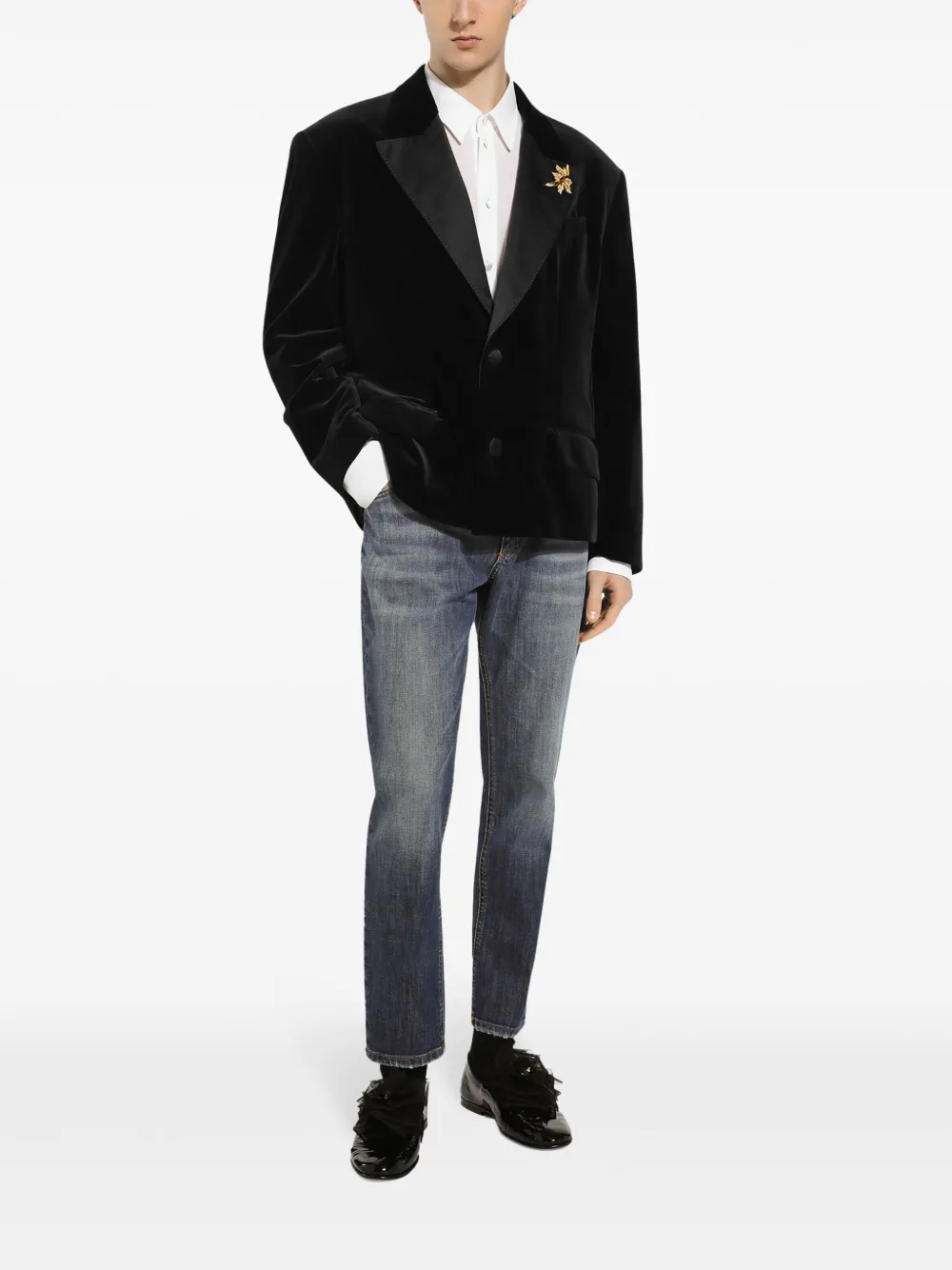Dolce & Gabbana Blazer met enkele rij knopen Zwart