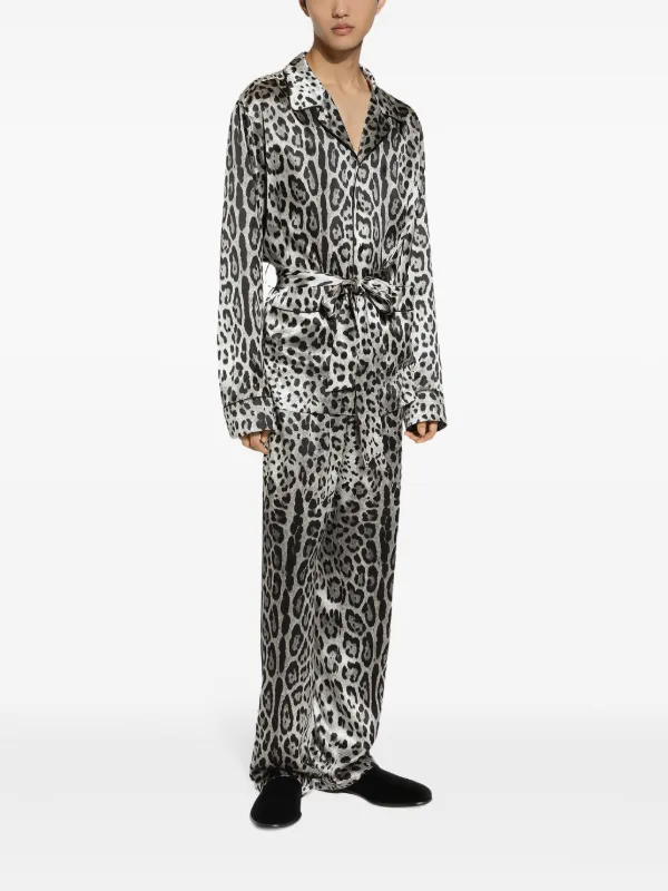 【美品】DOLCE&GABBANA　レオパード　ヒョウ柄　シャツ　シルク　40 美品】DOLCE&GABBANA レオパード ヒョウ柄 シャツ シルク 40