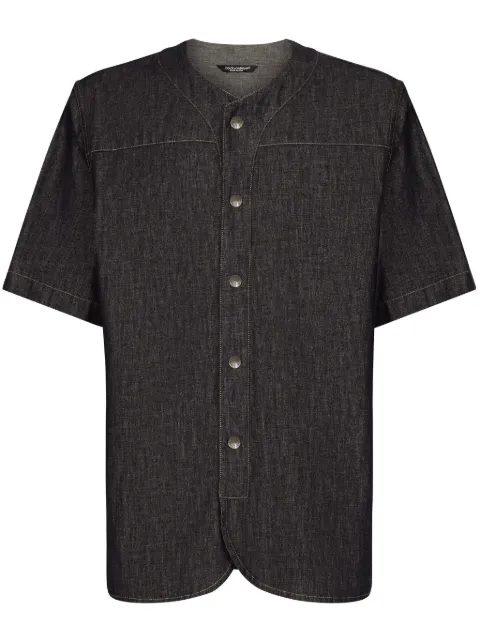 Dolce & Gabbana logo-embroidered denim shirt