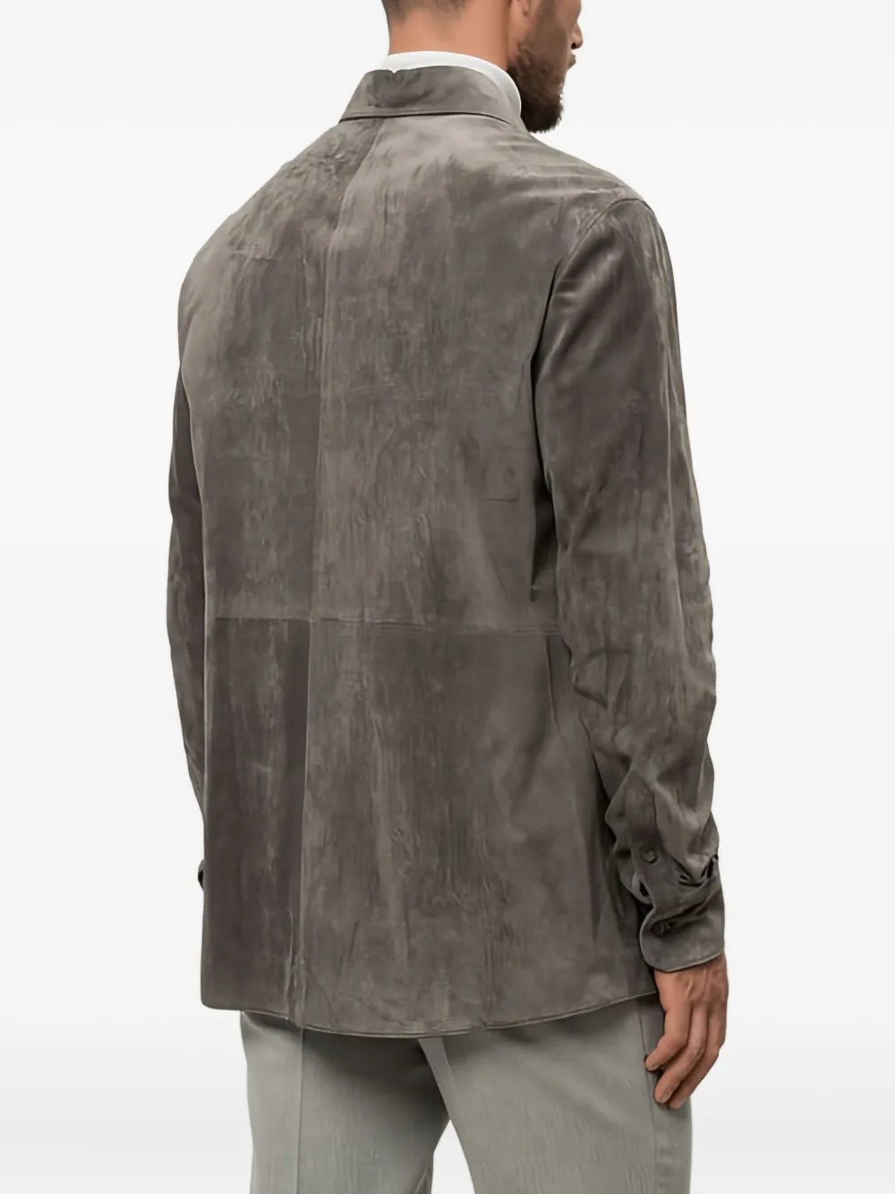 Dolce & Gabbana Button-down suède overhemd Grijs