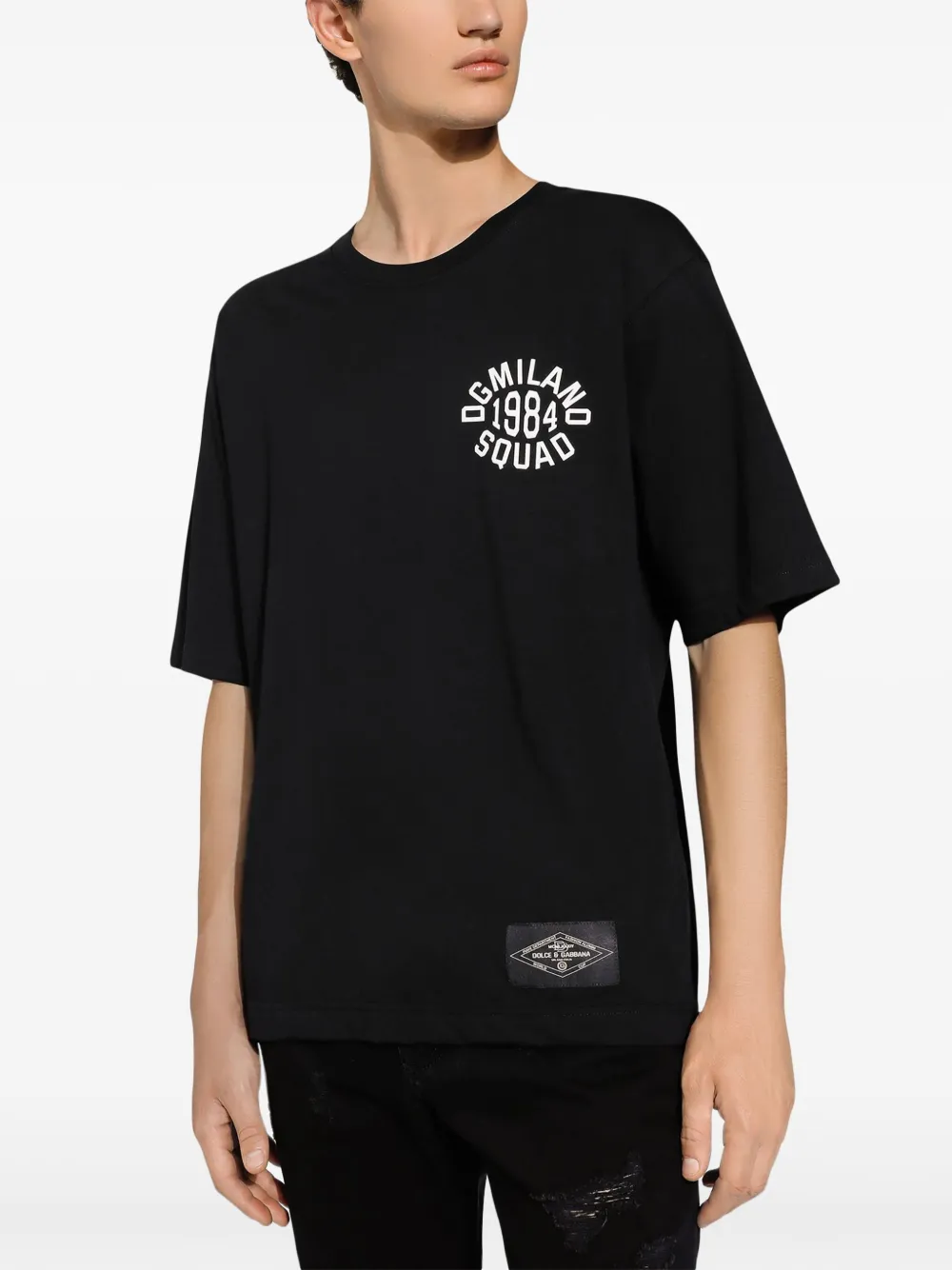 Dolce & Gabbana Katoenen T-shirt met logoprint Zwart