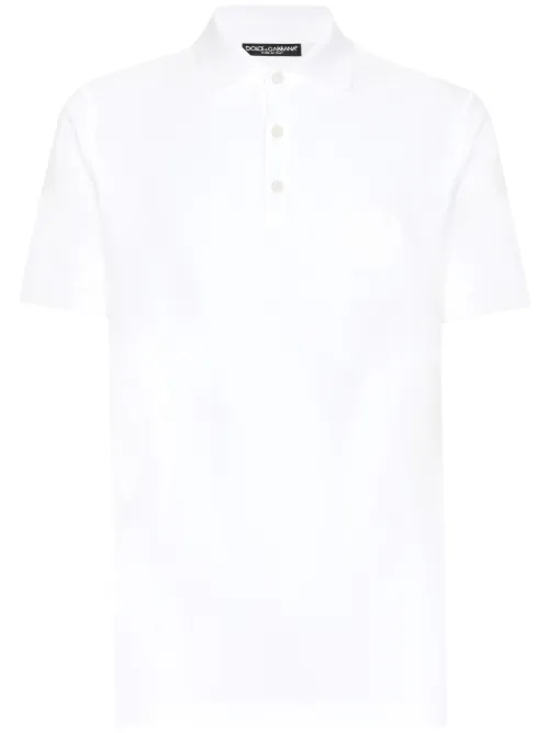 Polo en piqué de coton - Dolce & Gabbana - Modalova