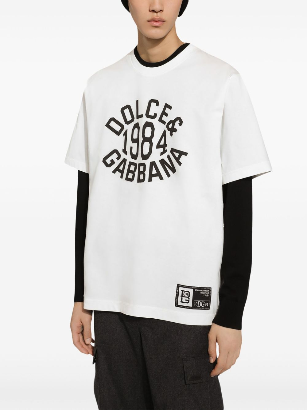 Shop Dolce & Gabbana Logo-print T-shirt In White