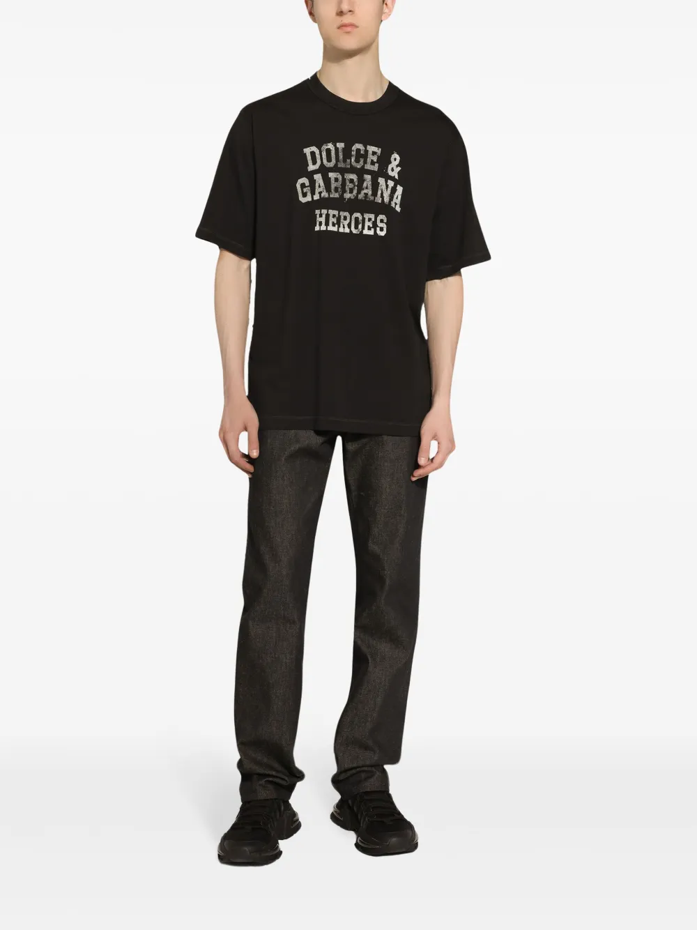 Dolce & Gabbana Katoenen T-shirt met logoprint Zwart