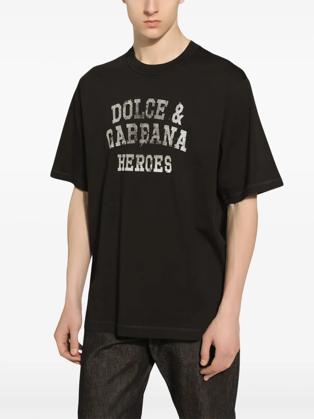 Dolce & Gabbana Katoenen T-shirt met logoprint Zwart
