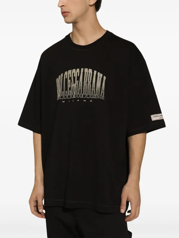 Dolce & Gabbana logo-print Cotton T-shirt | Black | FARFETCH AO