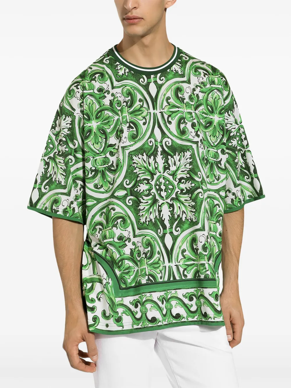 Dolce & Gabbana Katoenen T-shirt met print Groen