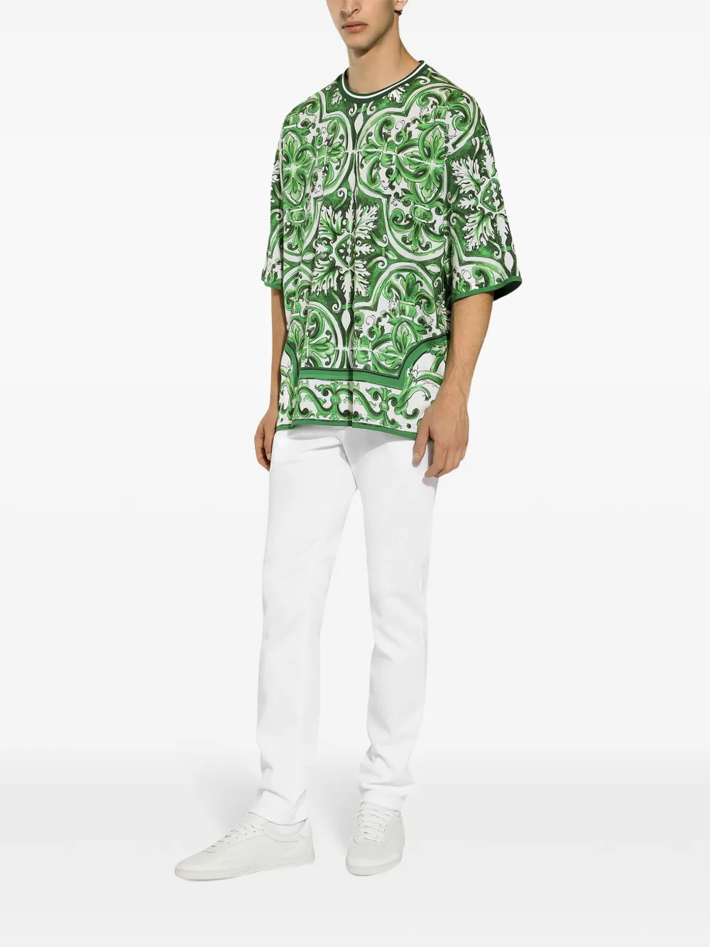 Dolce & Gabbana Katoenen T-shirt met print Groen