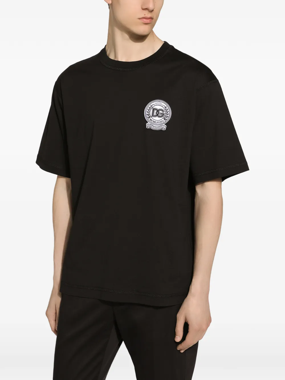 Dolce & Gabbana Katoenen T-shirt met borduurwerk Zwart
